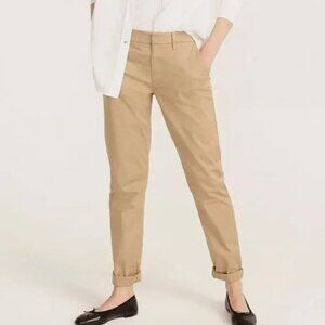 J. Crew Pants Women's Size 31 Beige Slim Boyfriend Chino Patch-Pocket #BF496 NWT